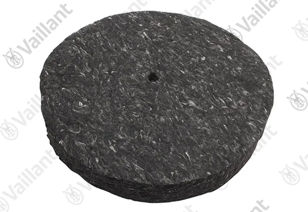 Vaillant Isoliermaterial in runder Form mit mittigem Loch. Das Produkt zeigt eine graue, strukturierte Oberfläche.